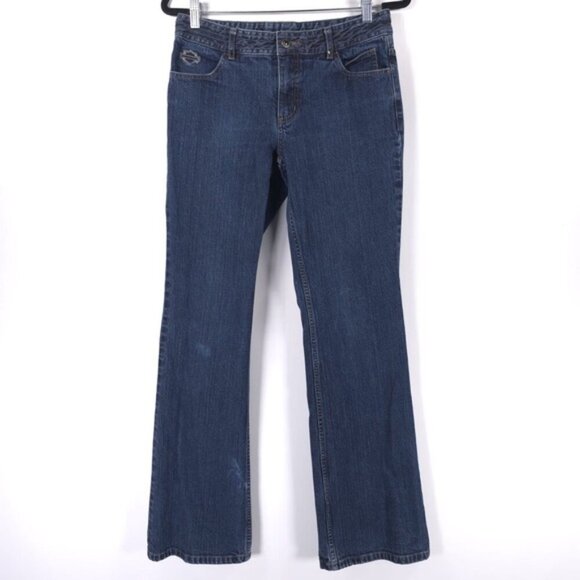 Harley-Davidson Denim - Harley‎ Davidson Semi Flare Straight Mid Rise Jeans Size 8 Long